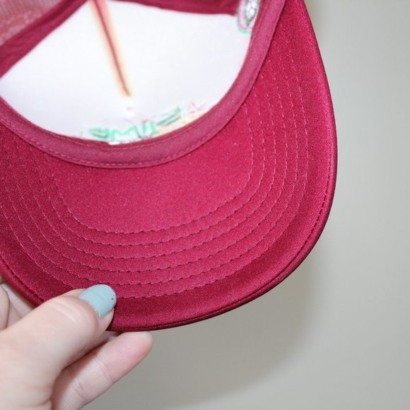 Slime Talk Men's Maroon Trucker Baseball Snapback Hat Cap - Picture 7 of 12